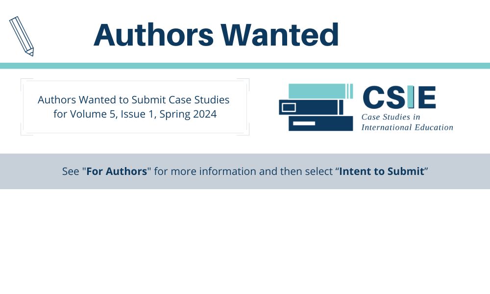 Authors Wanted for Spring 2023. See "For Authors" page.